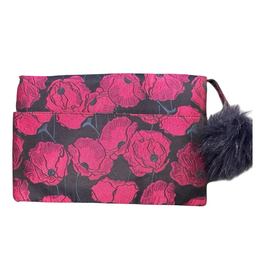 Anthropologie Monserat Floral Poppy Envelope Clutch